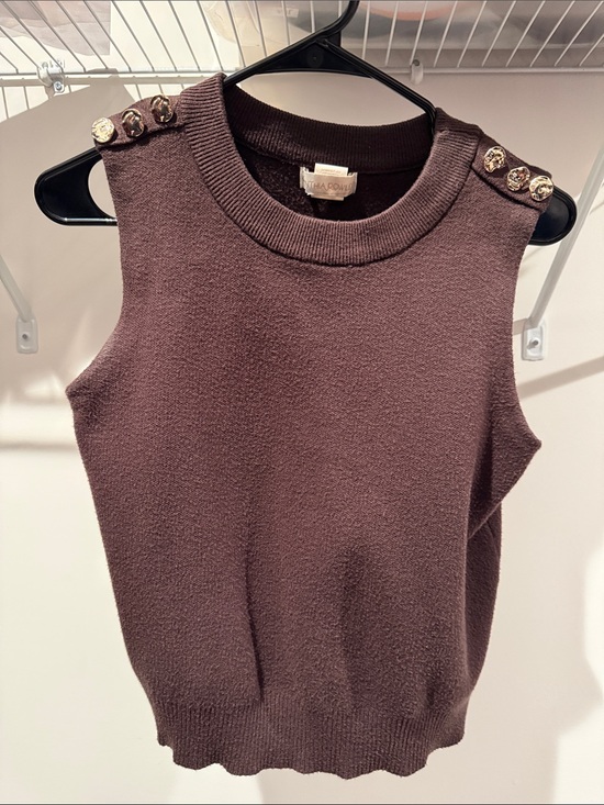 Cynthia Rowley Tops - Sleeveless Knit Top in Deep Brown